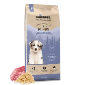 chicopee classic nature puppy храна за кучета под 12 месеца с агнешко и ориз, 15 кг