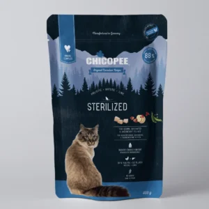 chicopee holistic sterilized пълноценна суха храна без зърно за кастрирани израснали котки над 1 г., 400 г