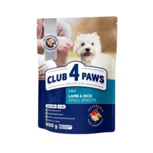 club 4 paws dog mini adult with lamb and rice Премиум, пълноценна суха храна за възрастни кучета от дребни породи с агнешко и ориз 14kg