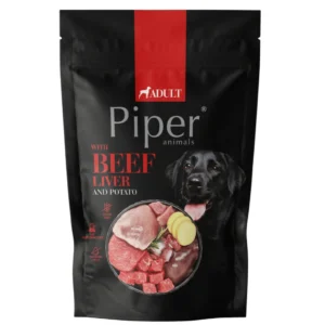 piper adult dog пауч за кучета с говежди дроб и картофи, 500 г