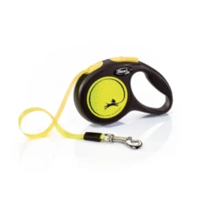 flexi classic neon s 5м лента, жълт, до 15кг светлоотразителен