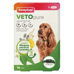 beaphar veto pure bio репелентен био нашийник за кучета, срещу бълхи, кърлежи и комари
