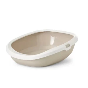 котешка тоалетна gizmo l 52 х 39.5 х 15 см, цвят мока кафе с бял борд